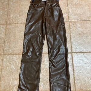 Abercrombie & Fitch Brown Faux Leather Pants Sz 24
